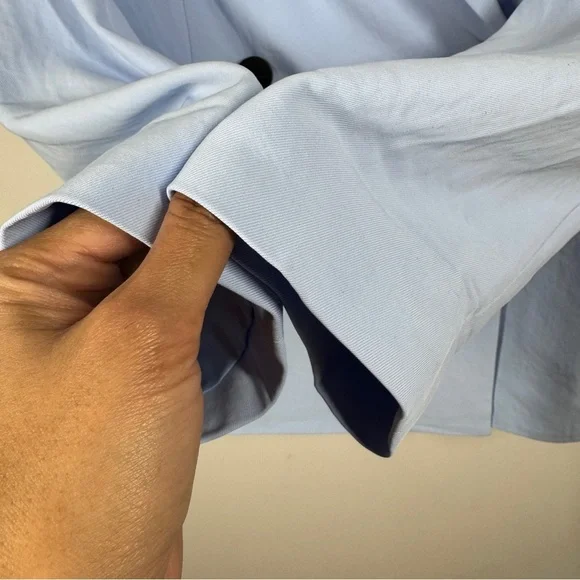 Everlane Light Blue Double Breasted Career Relaxed Fit Blazer Size 6 - Picture 10 of 16